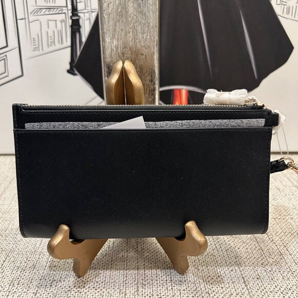 Kate Spade Madison Saffiano Leather Double Zip Wristlet in Polished Black - Picture 5 of 7